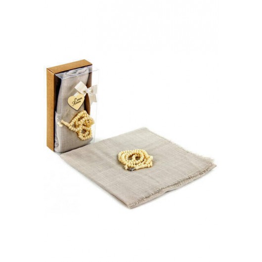 Mevlid Gift Set - Rosary - Veiled - Cream Color