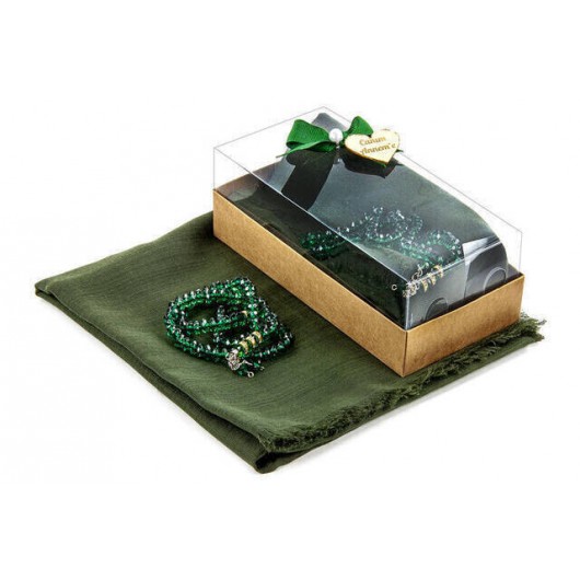 Mevlid Gift Set - Rosary - Veiled - Green Color
