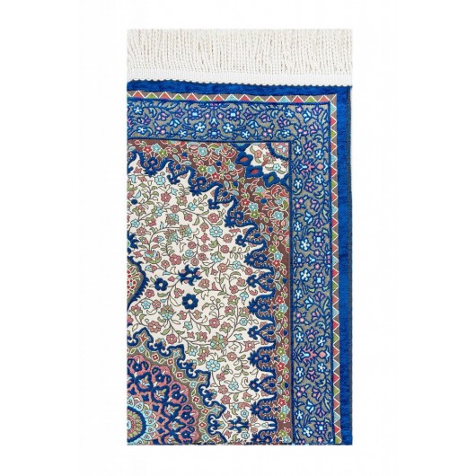 Authentic Ultra Luxe Chenille Prayer Rug Navy Blue