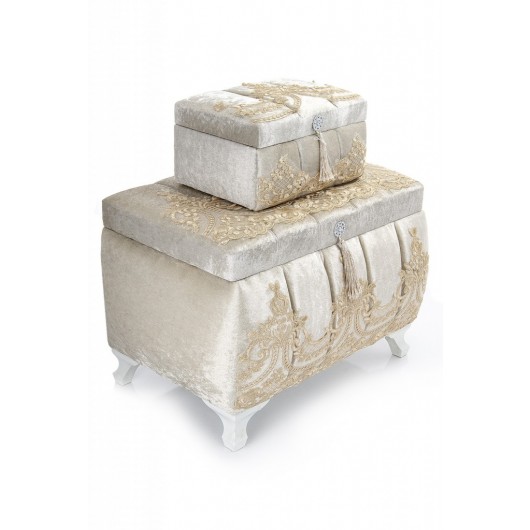 Special Design Set Of 2 Velvet Dowry Chests