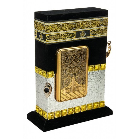 The Holy Quran With Stone Kaaba Model - Hafiz Boy - Silver