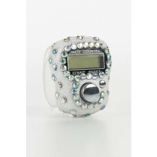 Electronic Tasbeeh Ring Studded With White Stones Ihvan