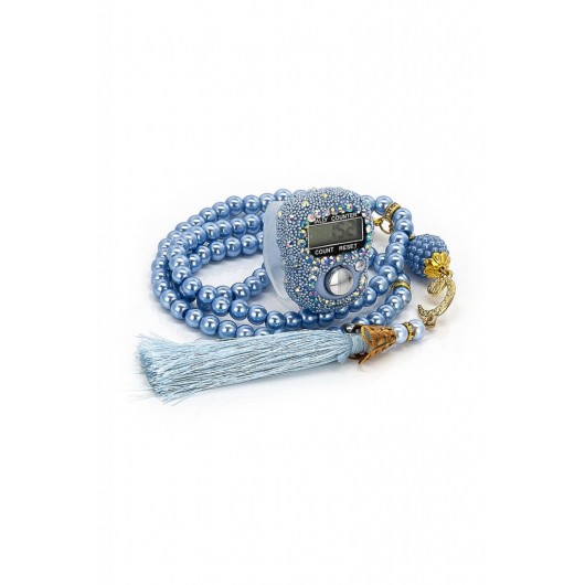 Stone Zikirmatik - Pearl Rosary Gift Set - Blue Color