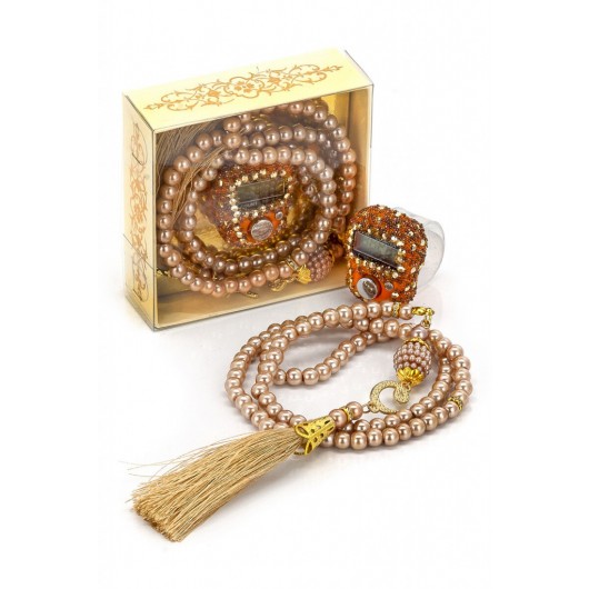 Stone Zikirmatik - Pearl Rosary Gift Set - Orange Color