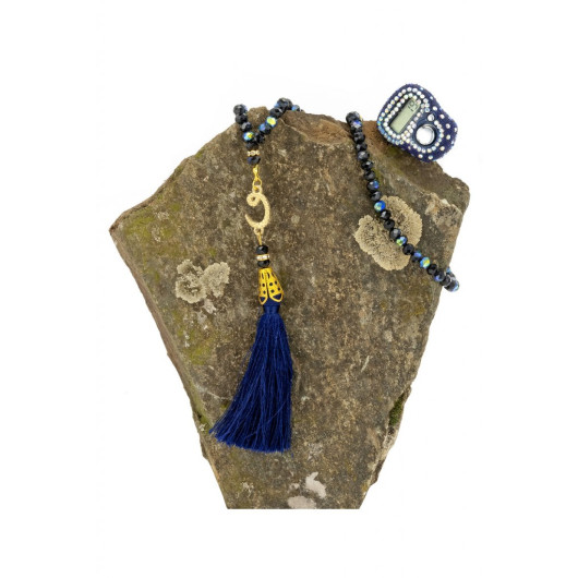 Stone Zikirmatik - Crystal Stone Rosary Gift Set - Black Color