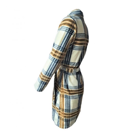 Ciciten 22303 Pocket Patterned Winter Fleece Women's Dressing Gown