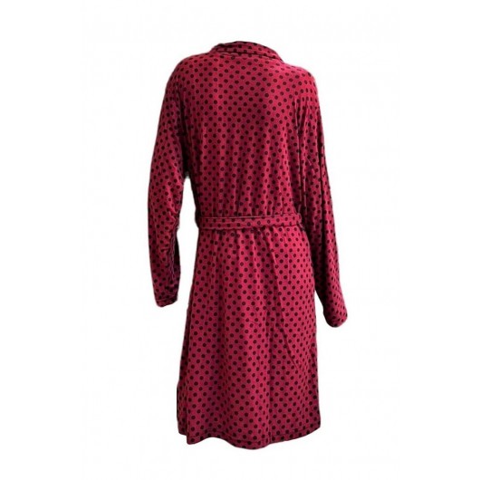 Ciciten 22315 Polka Dot Suede Women's Plus Size Dressing Gown