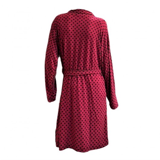 Ciciten 22315 Polka Dot Suede Women's Plus Size Dressing Gown