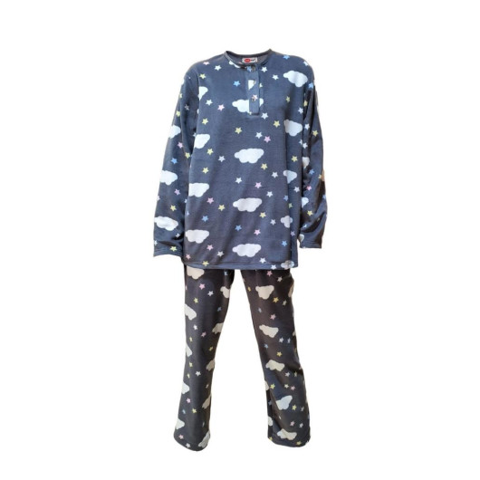 Ciciten 22321 Winter Patterned Women's Fleece Pajamas Set