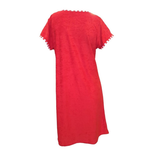 Buttoned Short Sleeve Towel Dress Beach Dress