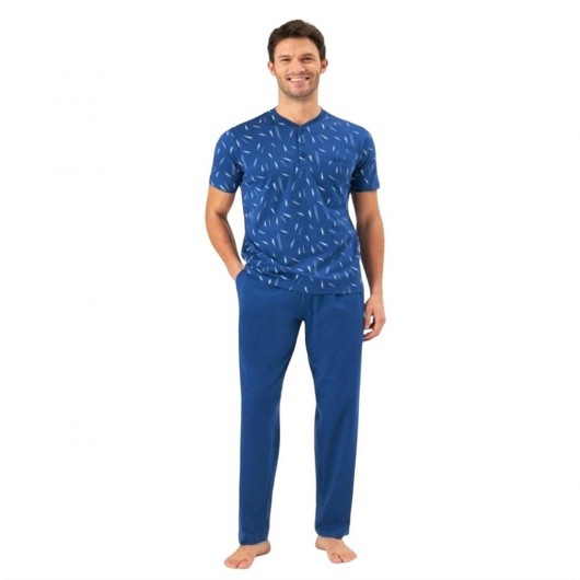 Eros 100% Cotton Patterned Plaid Men's Pajamas Set