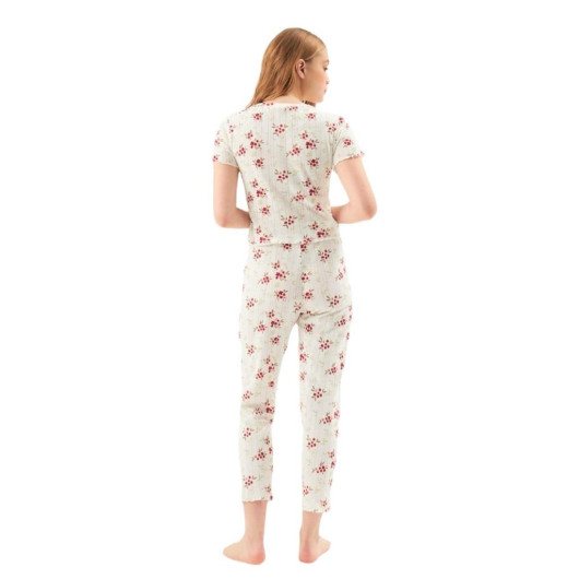 Eros 100% Cotton O-Neck Printed Women's Pajamas Set