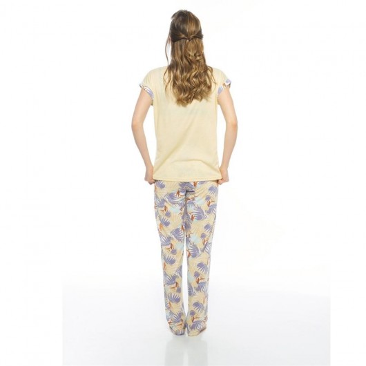 Estiva Swan Palm Pattern Viscose Women's Pajamas Set