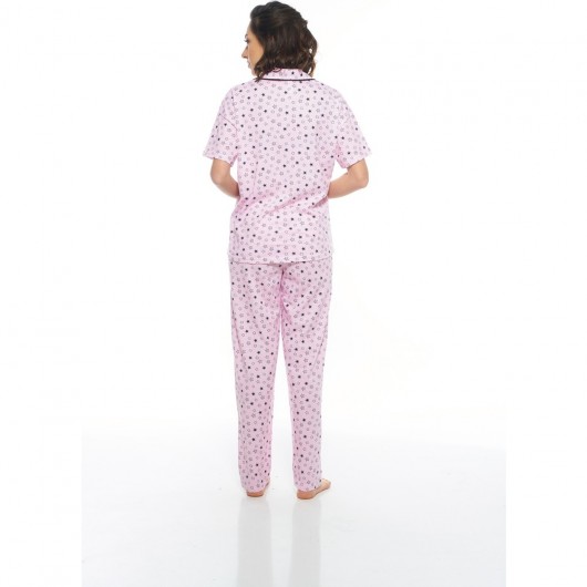 Estiva Star Pattern Button Down Women's Pajamas Set
