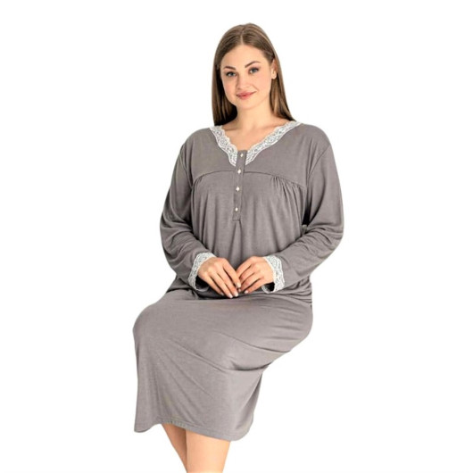 Lace Detail Oversized Plus Size Nightgown