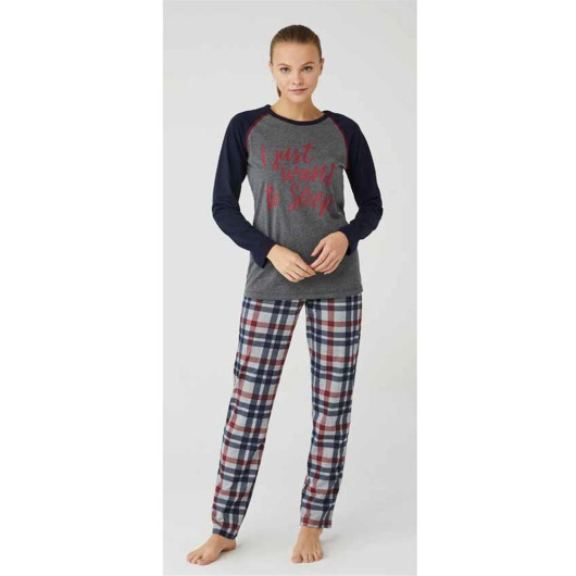 Mod Collection 3380 Cotton Plaid Check Women's Pajamas Set