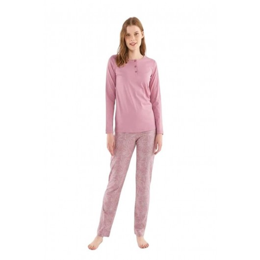 Mod Collection Egger Patterned Patterned Ladies Pajama Set