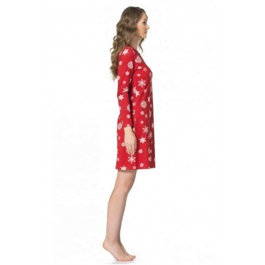 Pierre Cardin Cotton Snowflake Pattern Long Sleeve Women's Nightgown