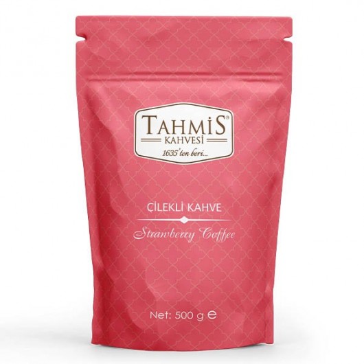Turkish Coffee With Mountain Strawberry Flavor From Tahmis 500 Grams