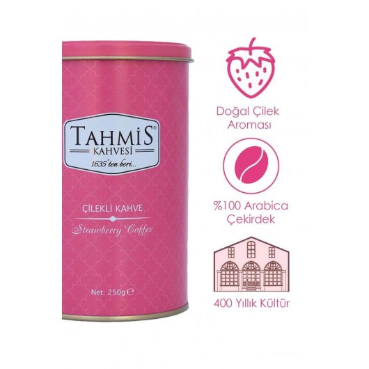 Turkish Coffee With Mountain Strawberry Flavor From Tahmis 250 Grams