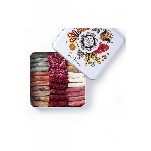 Assorted Finger Turkish Delight In A Metal Box 500 G