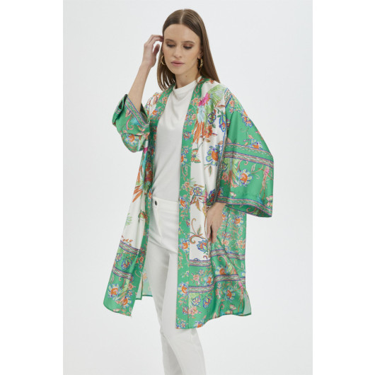 Patterned Green Kimono