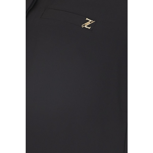 Zühre Hidden Button Detailed Tunic Black