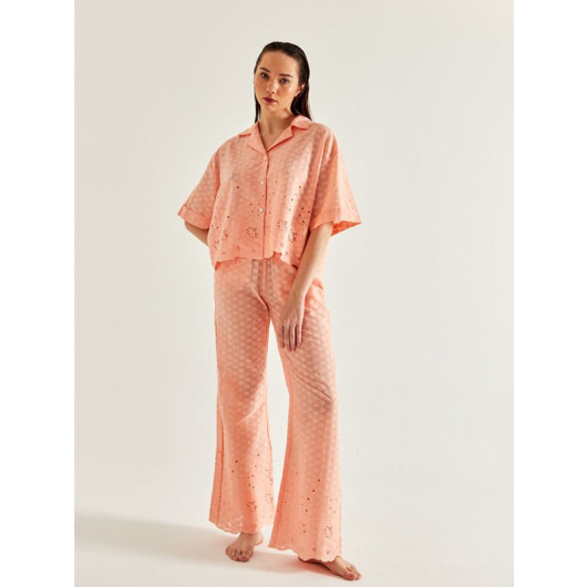 Pajama Set For Women, Light Orange Color Dante