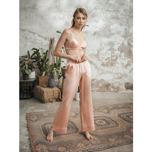 Elegant Pure Silk Pajama Bottom Pink