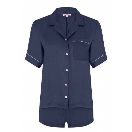 Navy Blue Short Pajama Set For Women