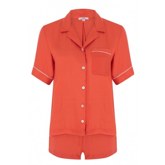 Orange Short Pajama Set For Women