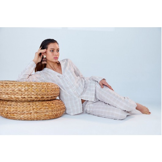 Beige Pajama Set For Women