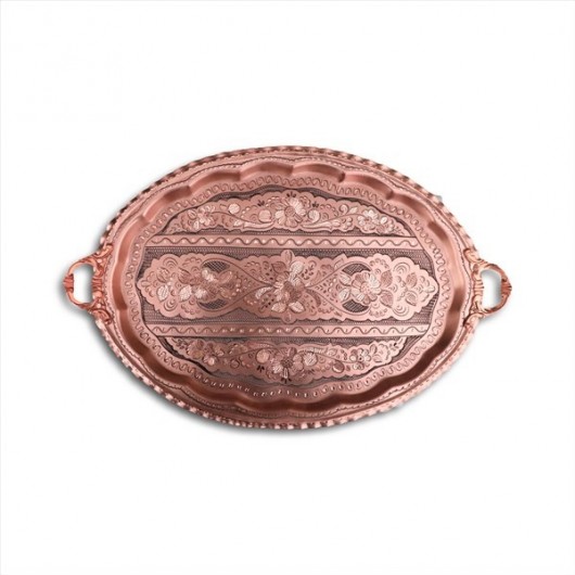 1 Mm Thick Rose Flower Red Oval Copper Tray