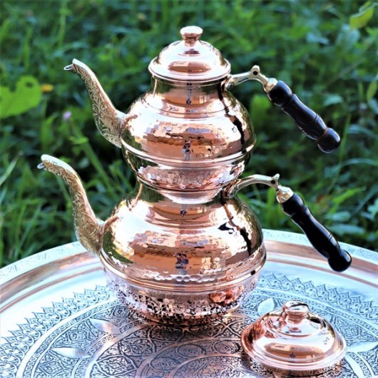 1,2 Mm Thick Wrought Copper Teapot 3 Lt And Heater