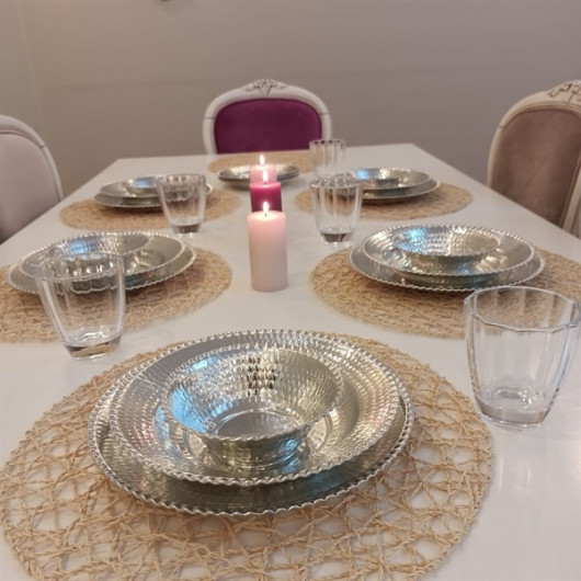 24 Piece Copper Dinner Set For Six People