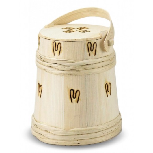 Wooden Bucket / Pail For Butter And Dairy Storage 2.5 Liter