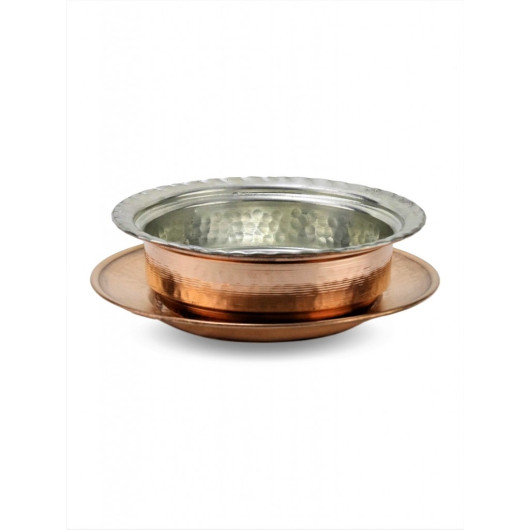 Copper Soup Bowl/Plate With 6 Pcs Plates