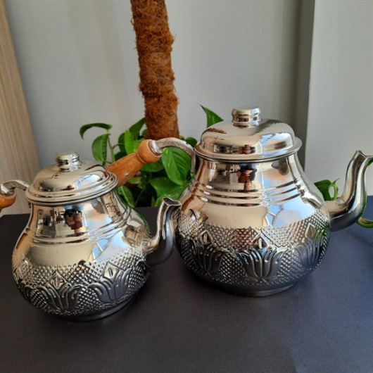 Family Size Embossed Copper Teapot Set