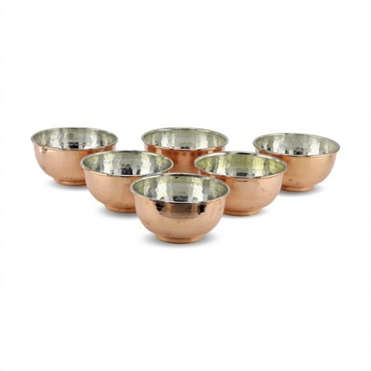 Six Copper Soup Bowl (0.8 Mm Thick)