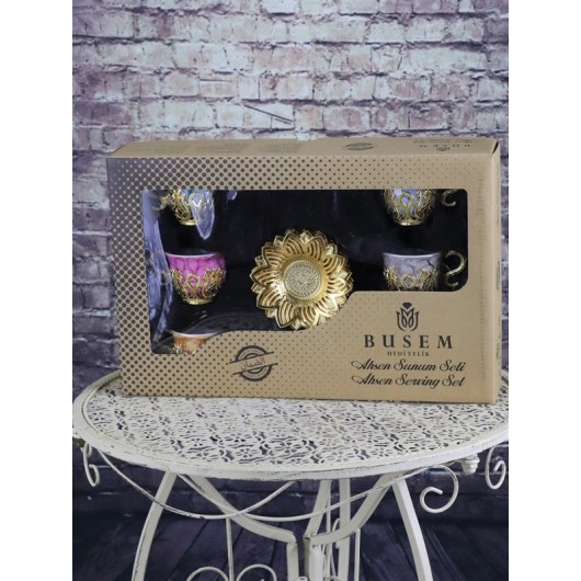 6 Pcs Gold Color Coffee Set