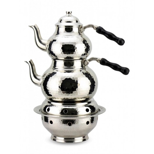Hammered Copper Teapot Set With Ottoman Burner
