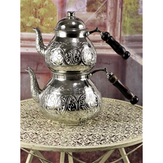 Nickel Plated Brass Teapot Set