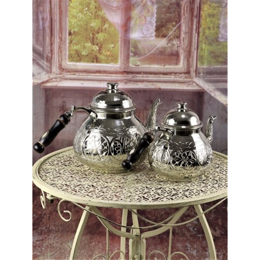 Nickel Plated Brass Teapot Set