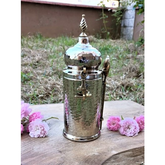 Hammered Copper Coffee Canister With Spoon