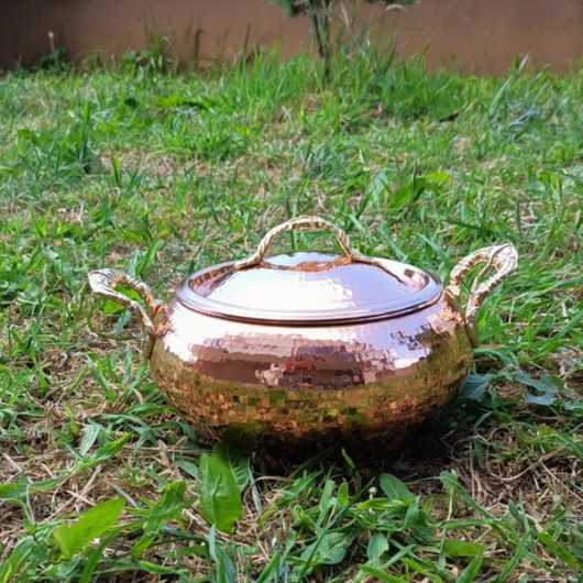 Hand Forged Copper Casserole Pot 22 Cm