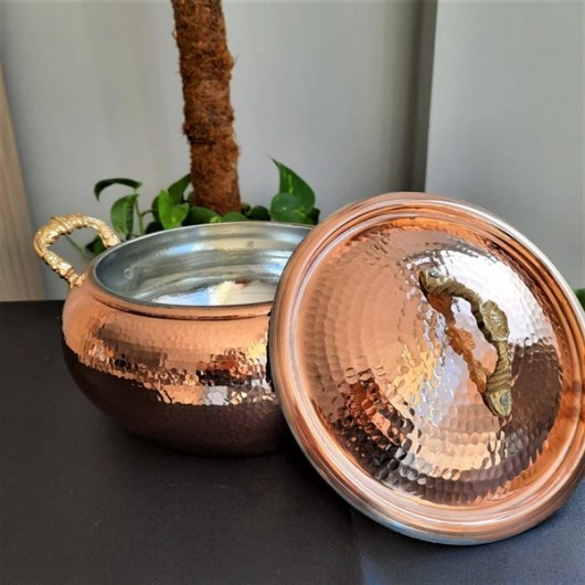 Hand-Hammered Copper Pot 24 Cm