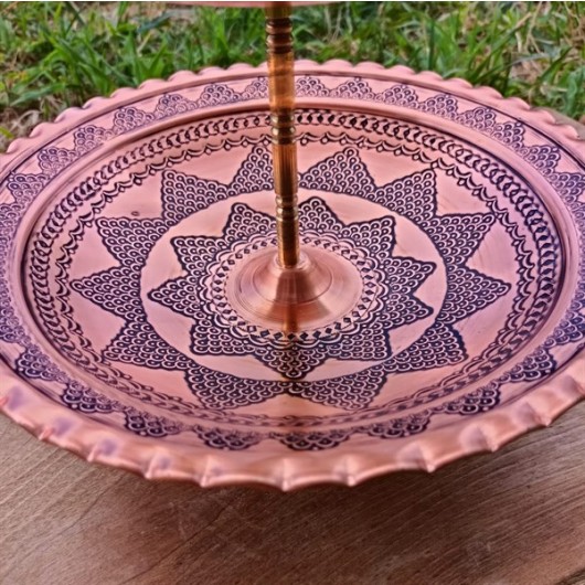 Tumbled Excavated Two Layer Copper Snack Bowl