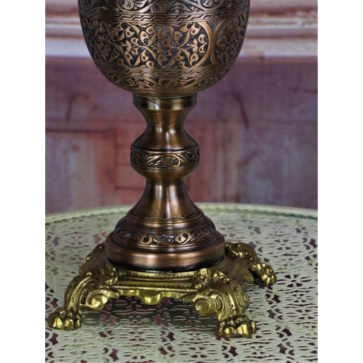 Antique Style Chisel-Engraved Copper Lamp / Lantern