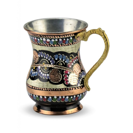 Copper Cup Decorated With Roses