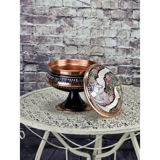 Rose Flower Big Leg Copper Sugar Bowl